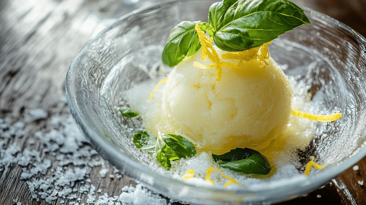 Sorbet Citron-Basilic : Un plaisir rafraichissant adapte aux diabetiques